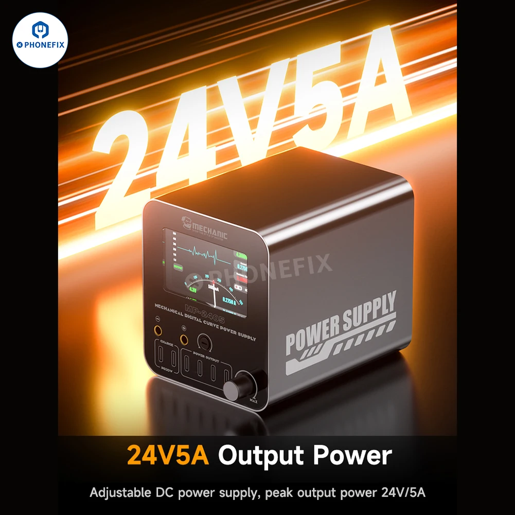 ميكانيكي MP-2405 الميكانيكية منحنى رقمي إمدادات الطاقة 24 فولت 5A متعدد المنافذ الناتج حماية ذكية إصلاح قابل للتعديل تيار مستمر الطاقة