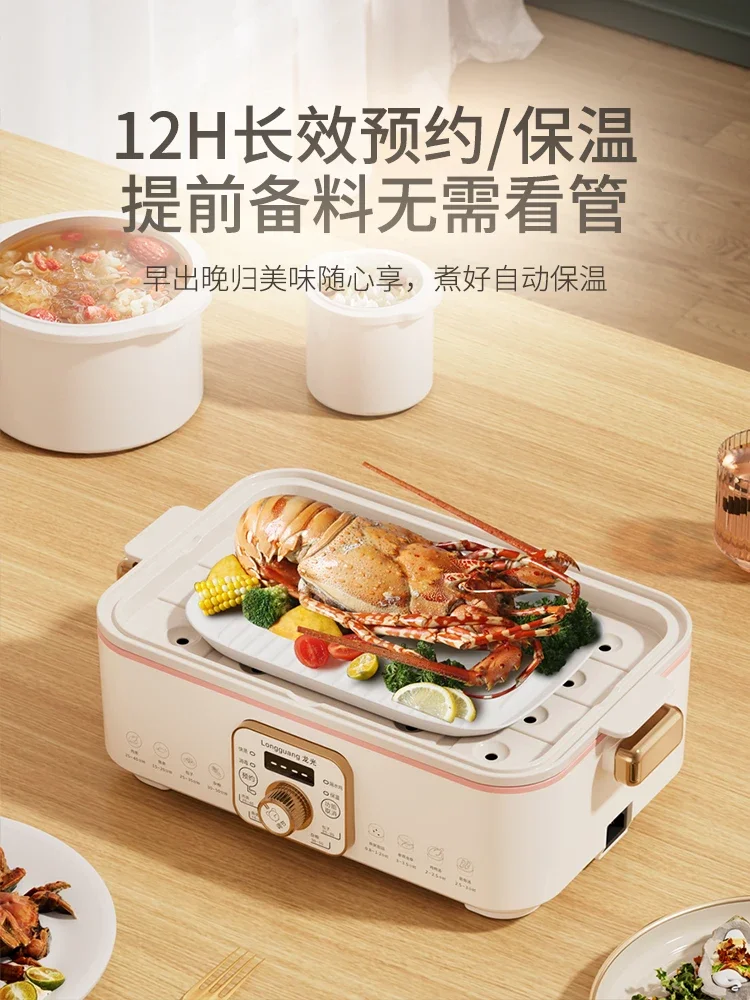 وعاء بخار كهربائي جديد 220 فولت، وعاء شوربة سيراميك أوتوماتيكي، عش الطيور المغلي المزدوج