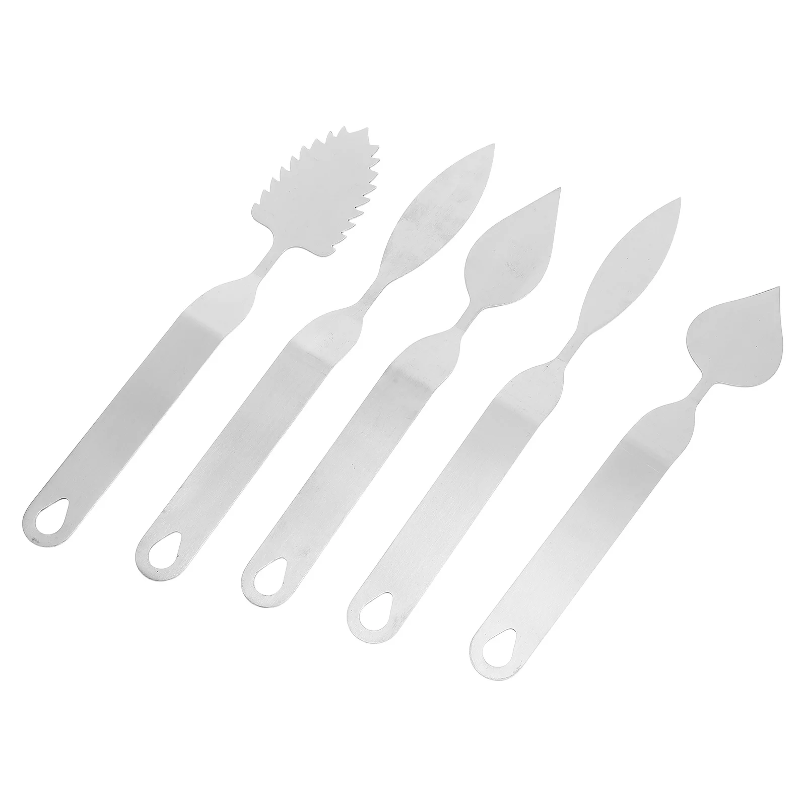 

Stainless Steel Chocolate Leaves Spatula 5pcs Mousse Cake Decoration Tool Knife Baking Cutter for Dessert Making