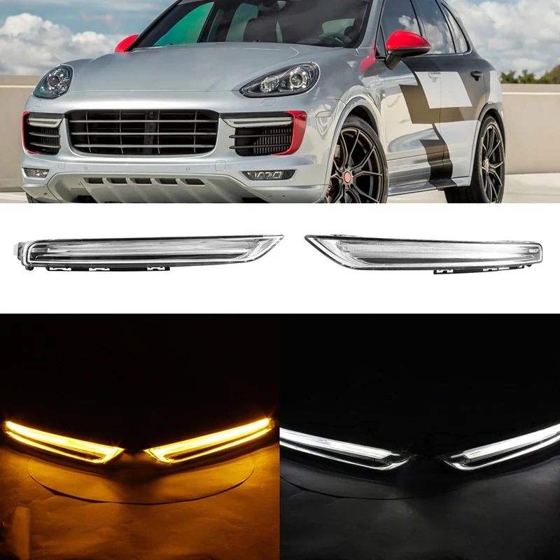 

For Porsche Cayenne 958 2015-2017 Car LED Daytime Running Lights Fog Light Lamp 95863118130 7P5941181J Left