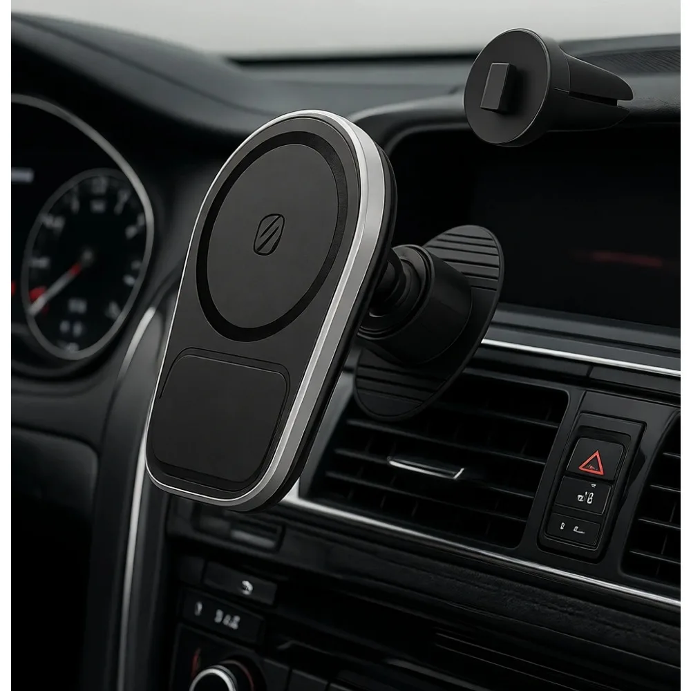 

Магнитный беспроводной автомобильный держатель для телефона 15W, крепление на приборную панель/вентиляционную решетку, совместим с MagSafe