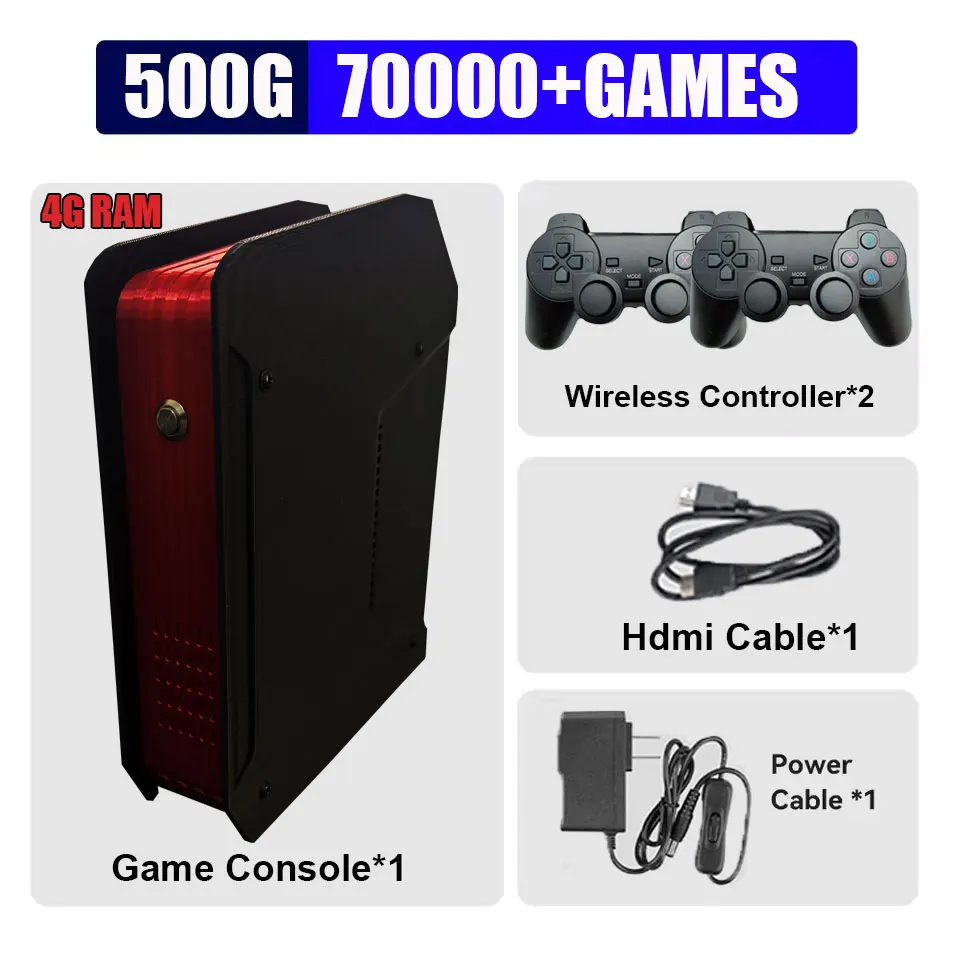 X4 Retro Video Game Console Met 1T Dual-systeem en I3-3110M CPU Voor PS2/PSP/WII/N64/DC/SS Kinderen Gaming Geschenken Voor Mannen Gift
