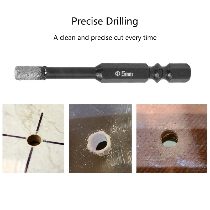 Set versatile punte diamantate a secco con codolo esagonale da 5 mm (confezione da 10) adatte per appassionati del fai da