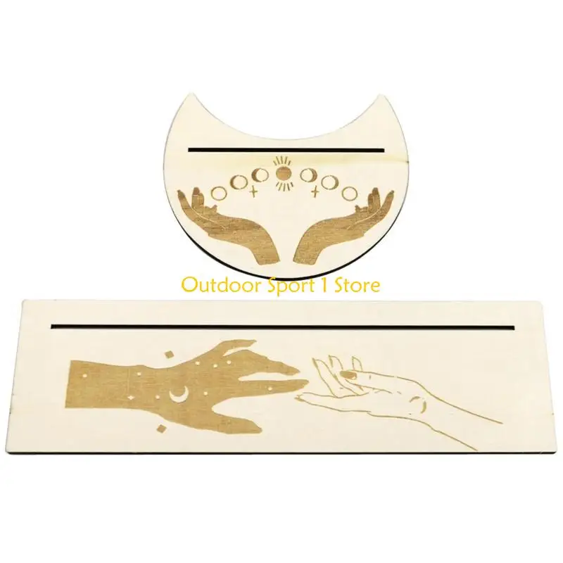 

A0KA Altar Card Деревянный держатель для держателя карты для формы луны Таро Виккан дек