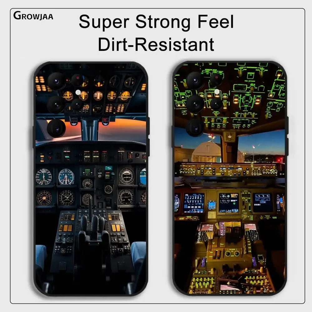 

Aircraft Cockpit Instrument Panel Phone Case For Samsung Galaxy S24 Ultra S22 S23 Ultra S21 S20 5G Protective Silicone TPU Funda