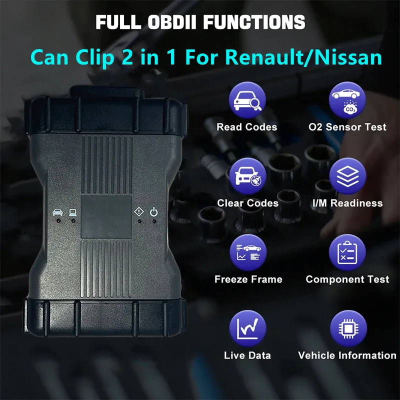 Best quality VCI Can Clip 2 in 1 For Renault CAN Clip V227 For Nissan V09.21.01 OBD2 Scanner Car Diagnostic Tool