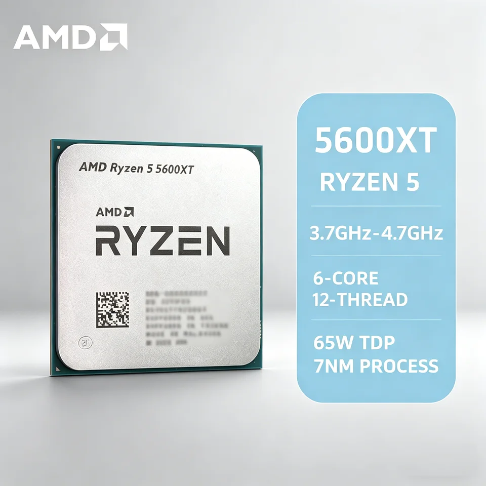 AMD 라이젠 5 5600XT 6/12 G스레드 데스크탑 프로세서 AM4 소켓 3.7GHz 기본 클록 4.6GHz 캐시 게이밍 사무용 CPU 쿨러 없음 썸네일 7