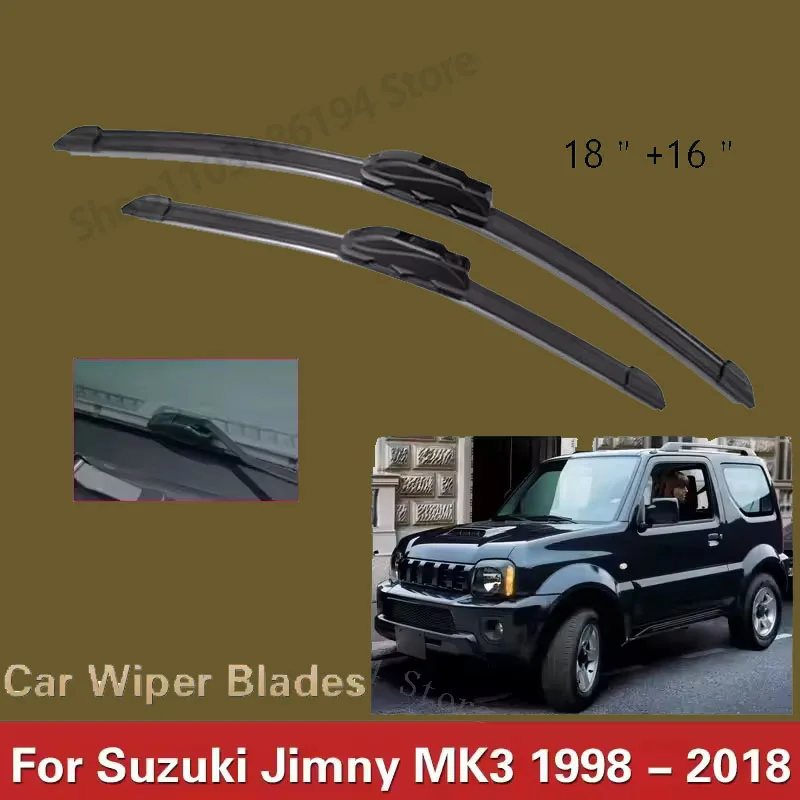 

Wiper LHD Front Wiper Blades Set Kit For Suzuki Jimny MK3 1998 - 2018 Windshield Windscreen Window 18"+16"
