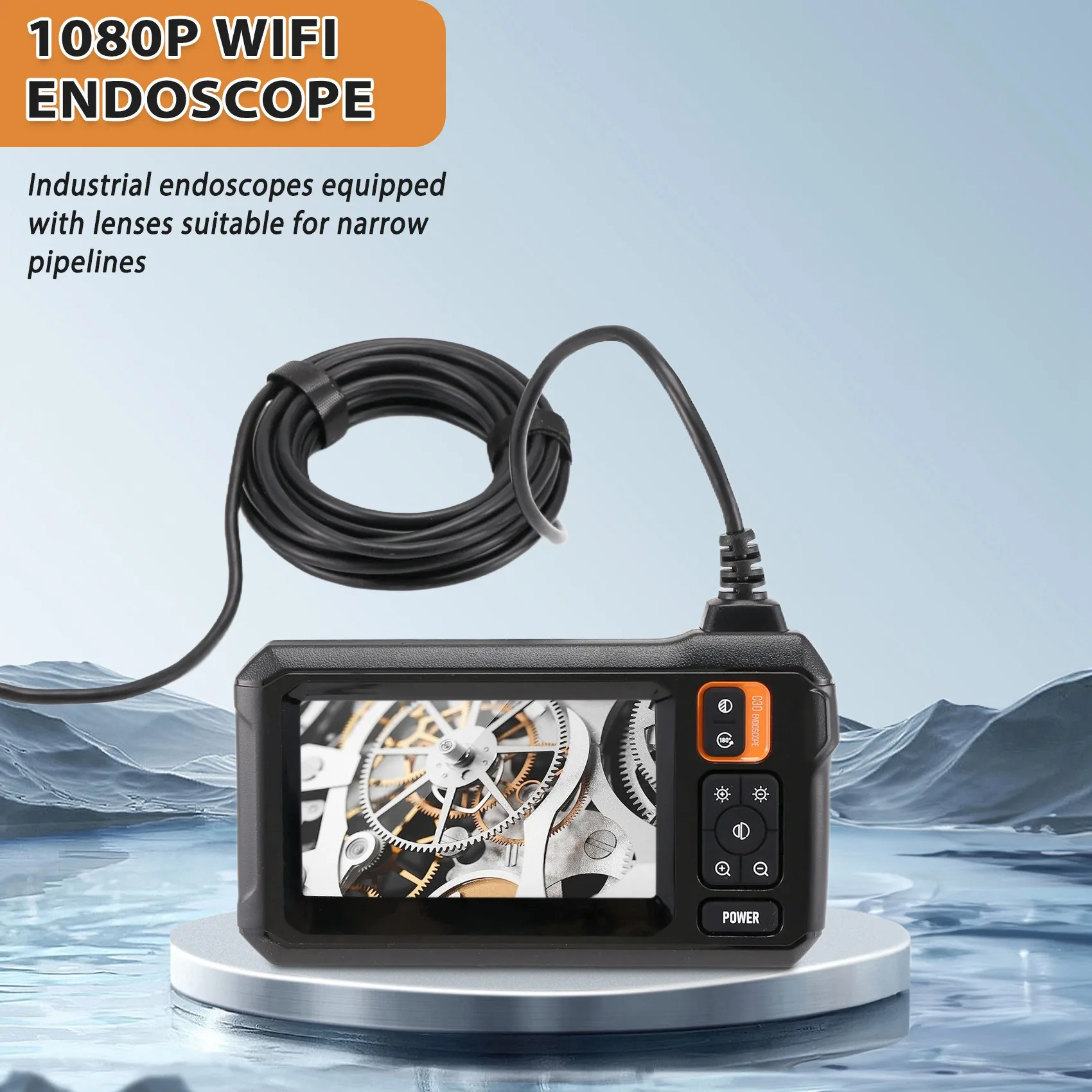 New Tech Industrial Endoscope Camera 4.3In IPS Screen 1080P IP67 Waterproof With Dual Lens For Pipe Sewer Inspection Car Repair
