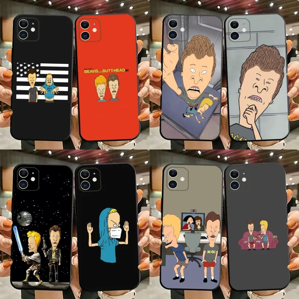 

Beavis and Butt-Head Phone Case For iPhone 15,14,13,12,11,Plus,Pro Max,XS,X,XR,SE,Mini,8,7 Soft Silicone Black Cover