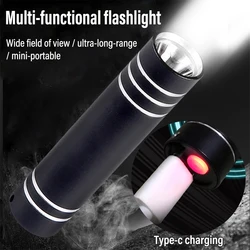 F5 Mini LED Flashlight Rechargeable Ultra-long Range Strong Light 3 Lighting Modes Waterproof Portable Suitable Night Lighting