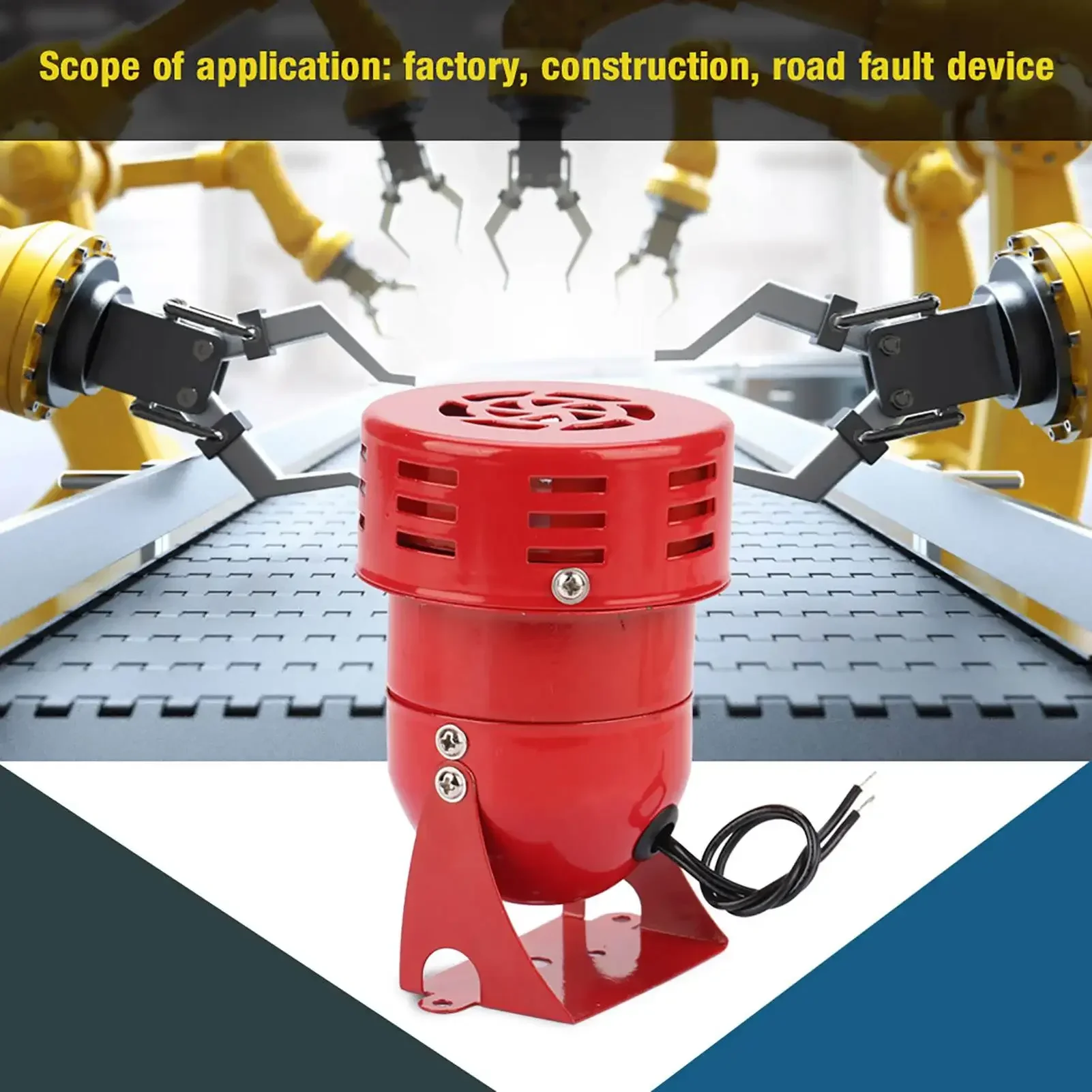 MS-190 MS-190 إنذار المحرك إنذار المحرك 120DB الأحمر محرك معدني صغير إنذار الصناعية الصوت الكهربائية الحرس ضد السرقة MS-190