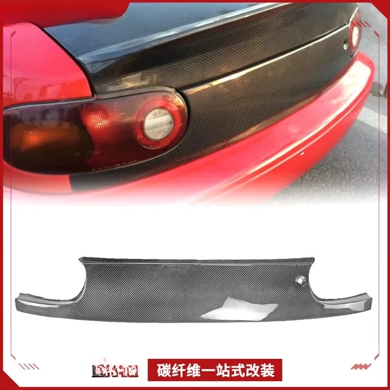 ينطبق على أجزاء تعديل ألياف الكربون Miata Mazda NA MX5 المصد الخلفي الذيل غطاء خفيف إطار لوحة ترخيص الجذع الخلفي #3