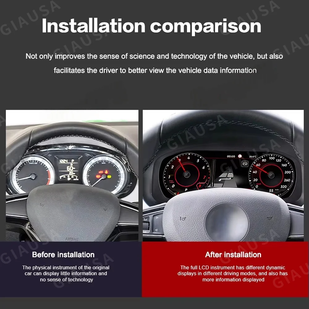 12.3 Inch Digital Cluster Odometer Screen For Volkswagen Skoda 2008-2014 Virtual Cockpit Speed Meter Car Dashboard Instrument