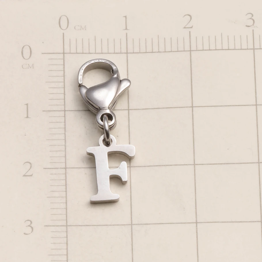 A-Z Alphabet-Schlüsselanhänger mit Karabinerverschluss, Edelstahl-Initialen-Anhänger, Schmuck für DIY-Rucksack, Handtasche, Personalisierte Geschenke – Detail 8