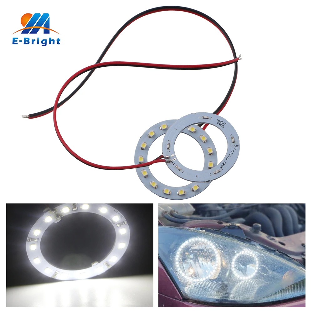 

4Pcs(2sets) 12V 1210 Leds 40mm Angel Eye Led Halo Rings 50mm 60mm 70mm 80mm 90mm 100mm 110mm 120mm 130mm White Fog Headlight