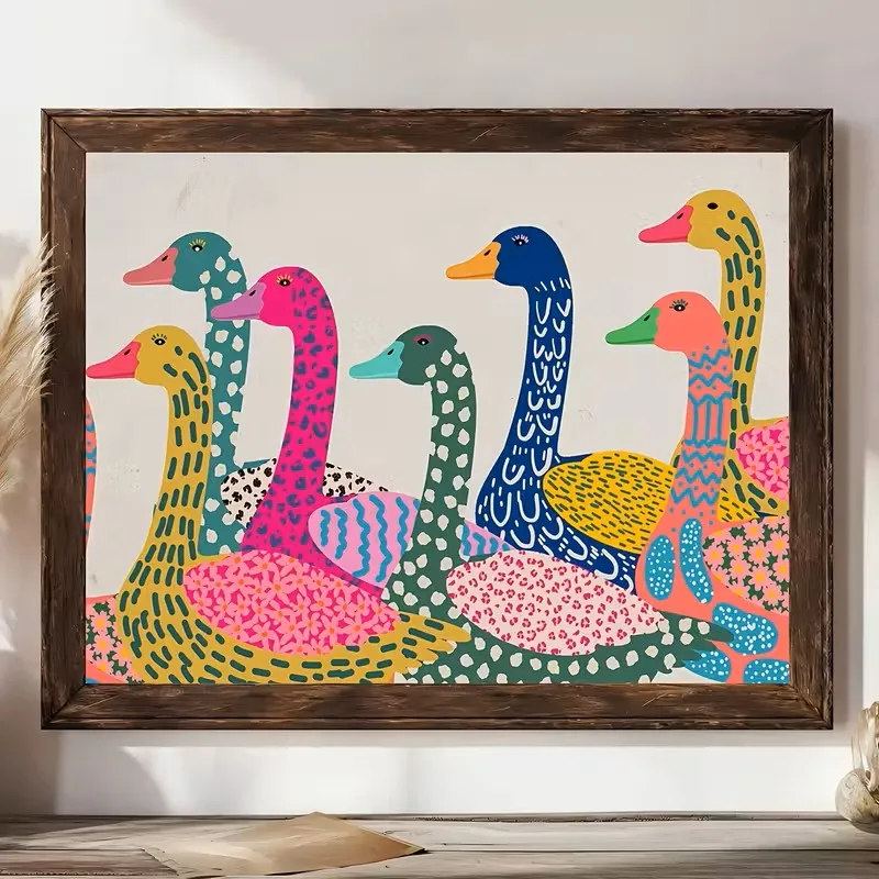Colorful Goose Posters Bohemian Animal Canvases Unique Birthday Gifts Living Rooms Kitchens Corridors