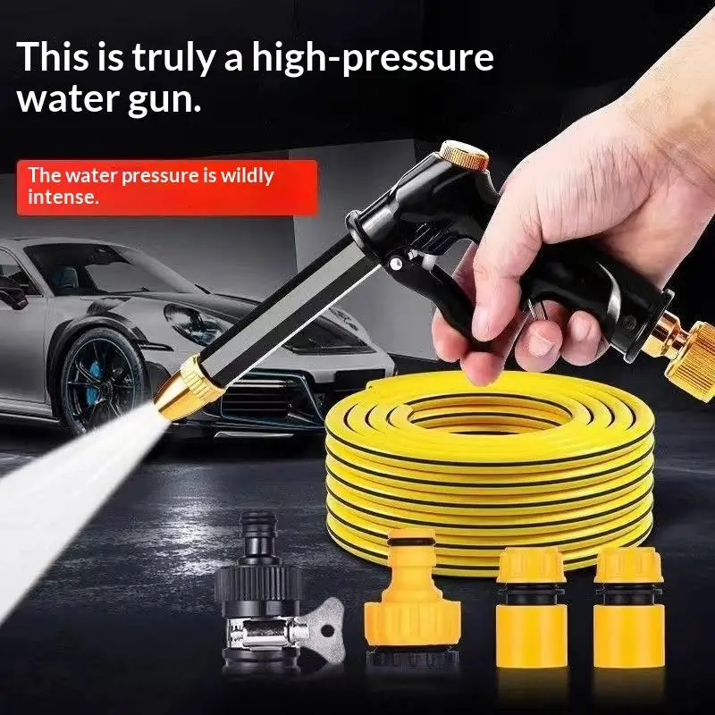 High Pressure Water Hose Nozzle Ergonomic Grip Booster Design 3 Spray Modes for Patio Cleaning Pet Shower Car Wash 1 Set