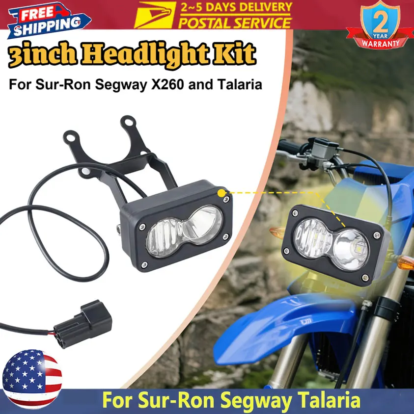 Motoparty Headlight Kit For Sur-Ron Segway Talaria X260 Spot/Flood Light Pods Combo Kit Dirtbike Lights Accessories Front Lamp