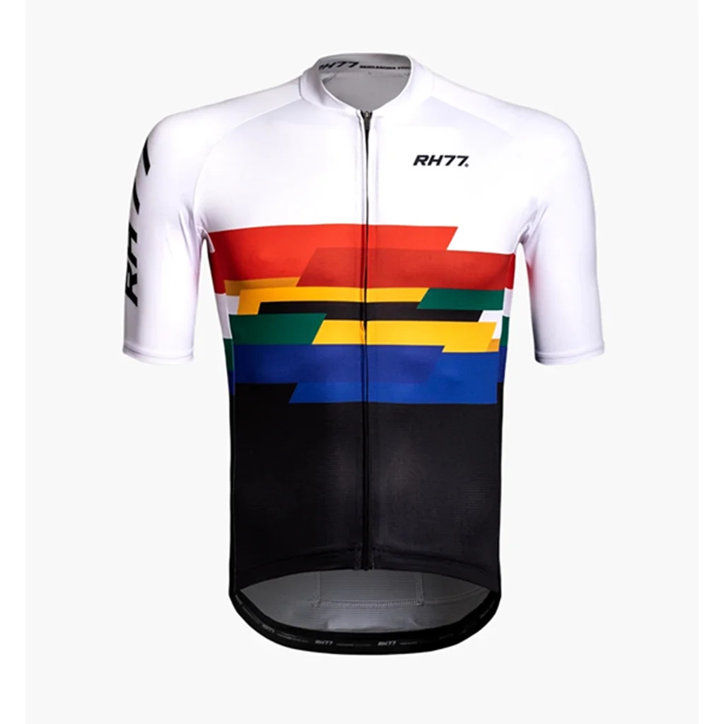 Summer RH77 Cycling Short Sleeve Lightweight Black White Jerseys Highest Qualit Quick Dry Bicycle Ciclismo Maillot Bike Clothing