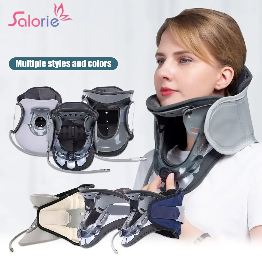 

Adjustable Inflatable Cervical Neck Traction Neck Stretcher Collar Stretching Correction Therapy Neck Support Pain Relief Health