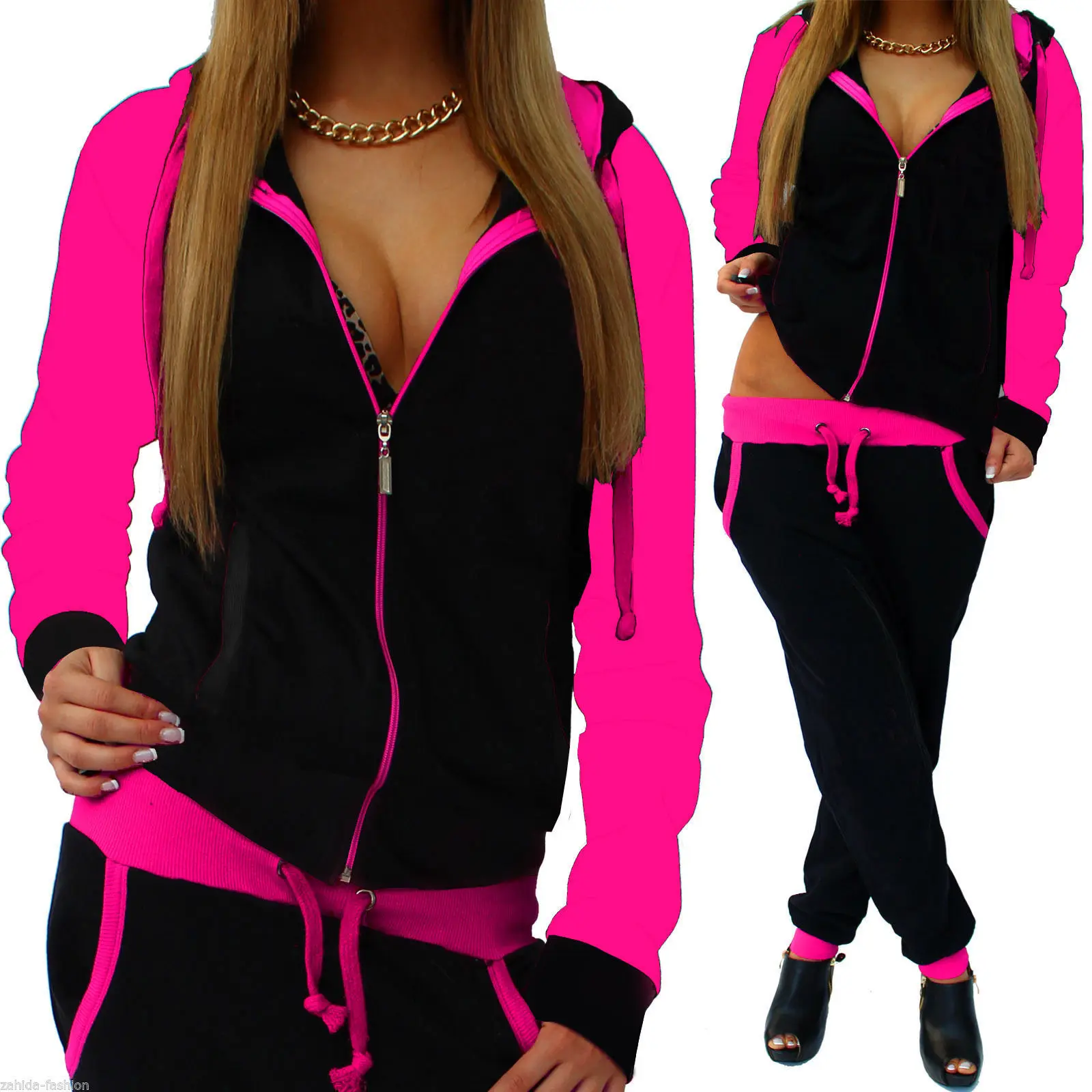 Chándal deportivo holgado para mujer, chaqueta con capucha, sudadera + pantalón para correr, Fitness, gimnasio, conjunto informal de entrenamiento, Primavera