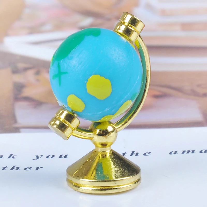 Dollhouse Rolling Globe With Stand 1:12 Miniature Items Dollhouse Study Livingroom Bedroom Reading Room Furniture Accessory