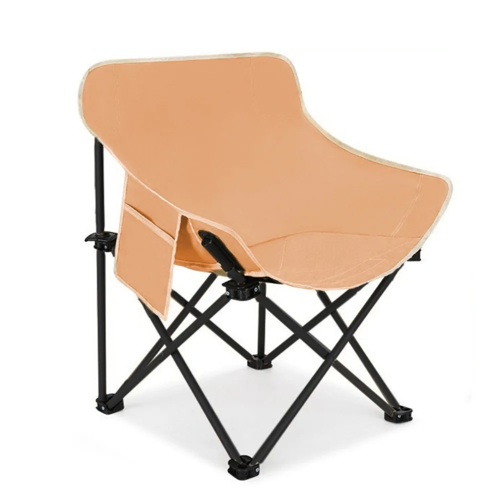 

Oxford Camping Folding Chair Moisture Proof with Storage Bag Travel Beach Chairs Lightweight Portable Moon Leisure Chair