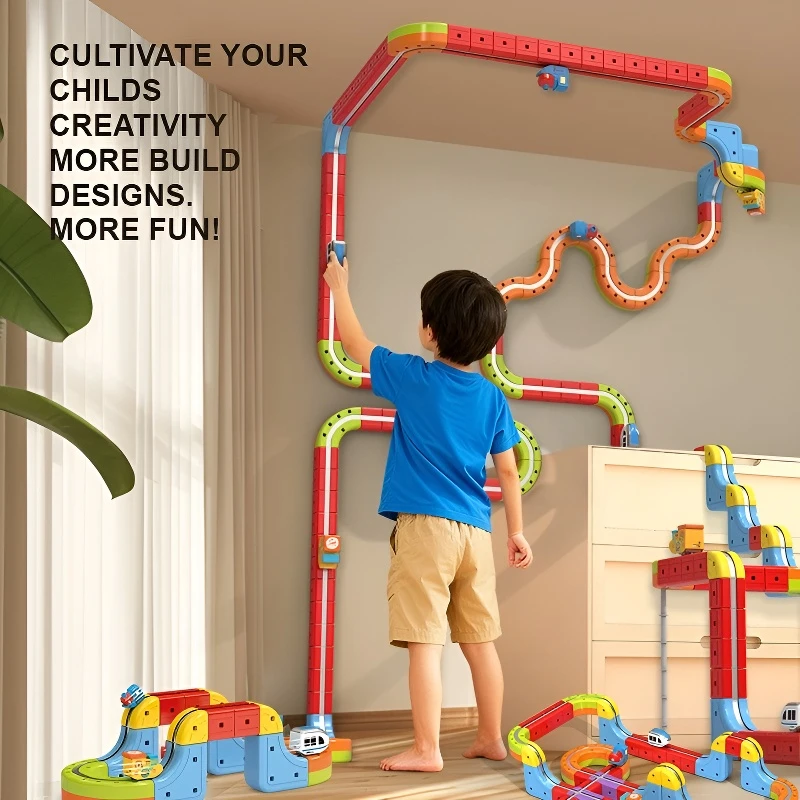 Magnetic Levitation Train Track Toys Assembled Building Blocks Magnetic Rail Car Maze Educational Toys for Kids Birthday Gifts