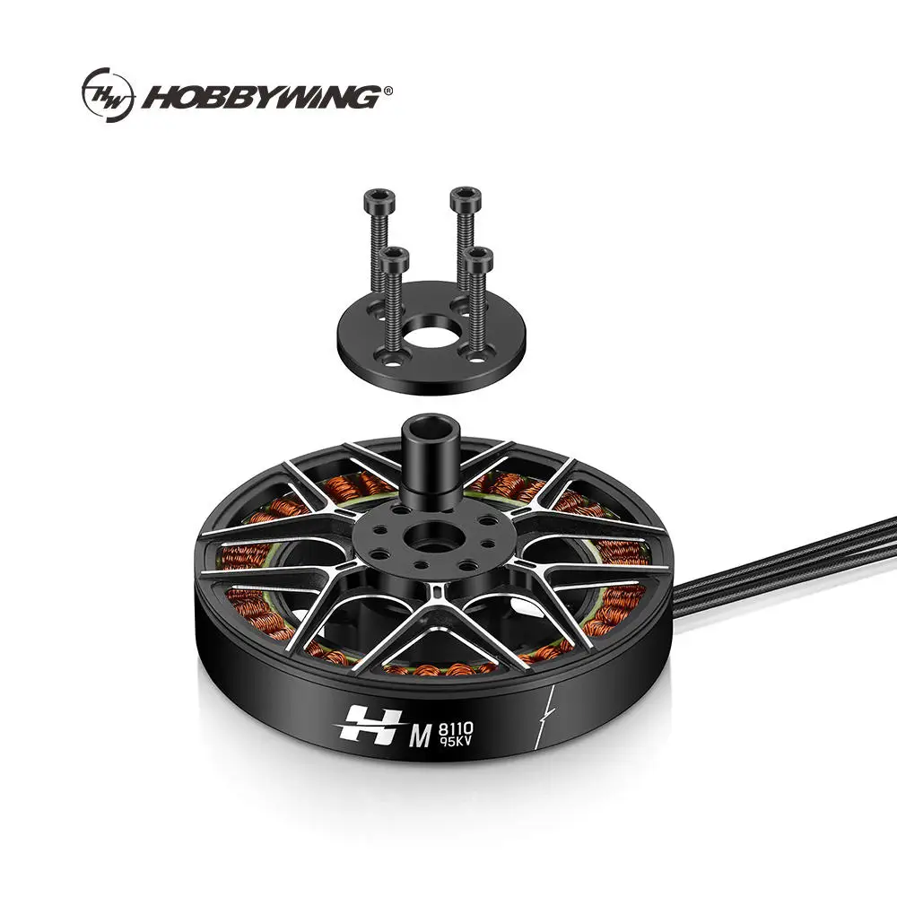Hobbywing HM 8110 UL 95KV 110KV Industrial Multirotor Drone Panqueca Motor Luz Alta Eficiência Multirotor Brushless UAV Motor
