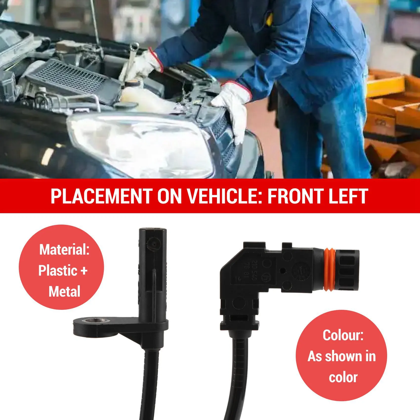 

AU28-ABS Wheel Speed Sensor Front Left / Right For MERCEDES Benz C200 C230 SLK 2001-11 A2035400417