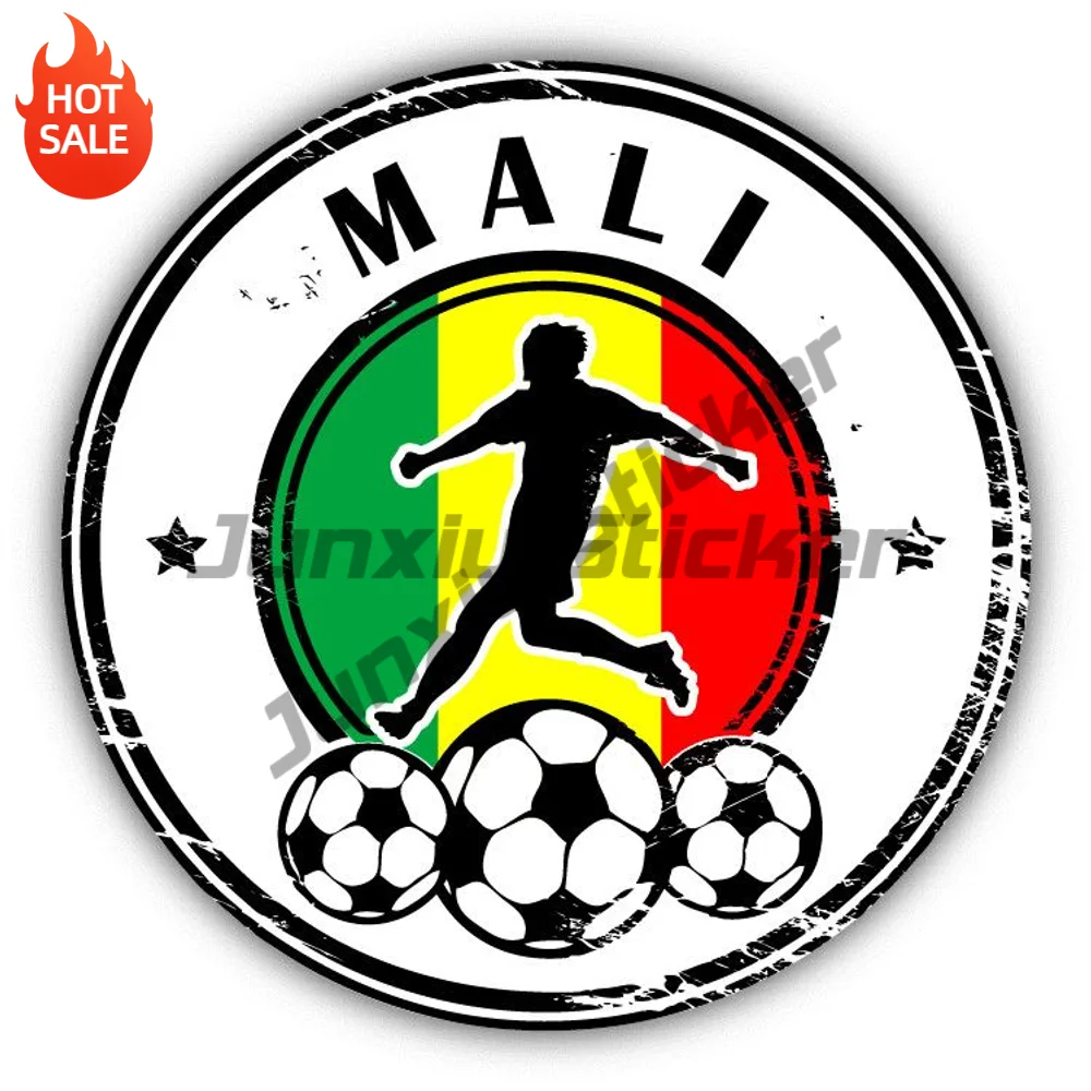 Mali Stamp Grunge Football Soccer Sport Vinyl Sticker Self Adhesive Decal For Car Window And Laptop Exterior Decoration