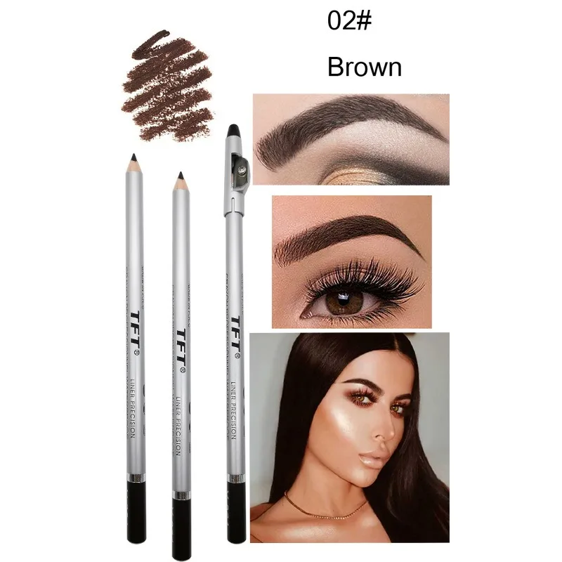 1/3pc Eye Brow Pencil Waterproof Professional Eye Makeup Pen Tip Easy Color Natural Black Brown Cosmetic Eyebrow With Sharpener