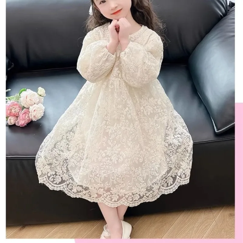 

Новинка 2025 года, летнее и красивое кружевное платье принцессы хорошего качества для девочек, детские платья для вечеринок, дня рождения, одежда