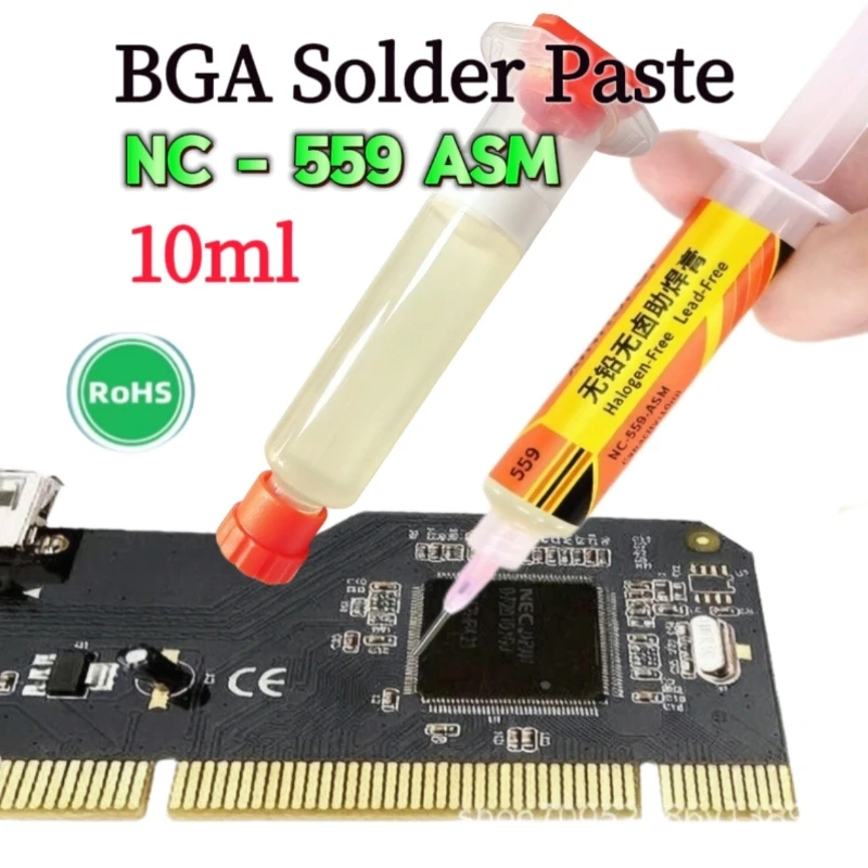 NC-559-ASM 10cc Needle Tube Soldering Flux  No Clean Flux for Soldering SMD BGA Reballing Soldering Welding Flux Solder Paste