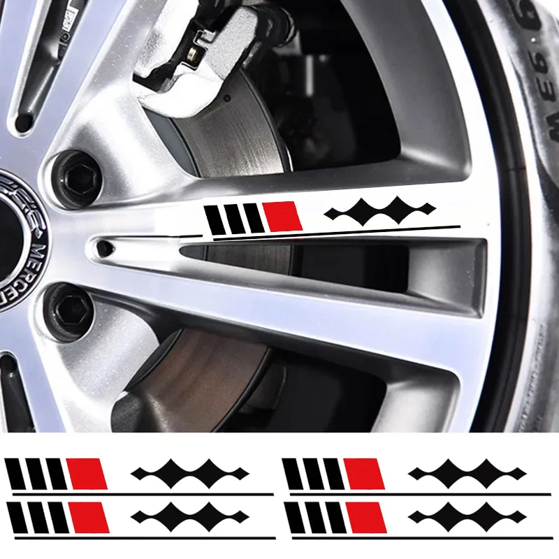 1SET  Multicolor Wheel Rim Stickers Set of 4, Waterproof Vinyl Decals for Car Motorcycle