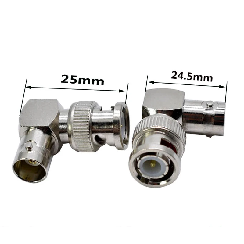 1PCS Q9 BNC Male Female 90 Degree Right Angle Connector BNC Male To BNC Female L-shaped  Brass Nickel plated