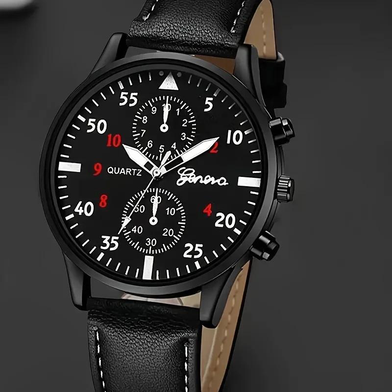 Fashionable Men's Quartz Watch & 3pcs Bracelets Set - Ideal Gift Choice, Suitable For Any Occasion, Gift For Boyfriend/Dad