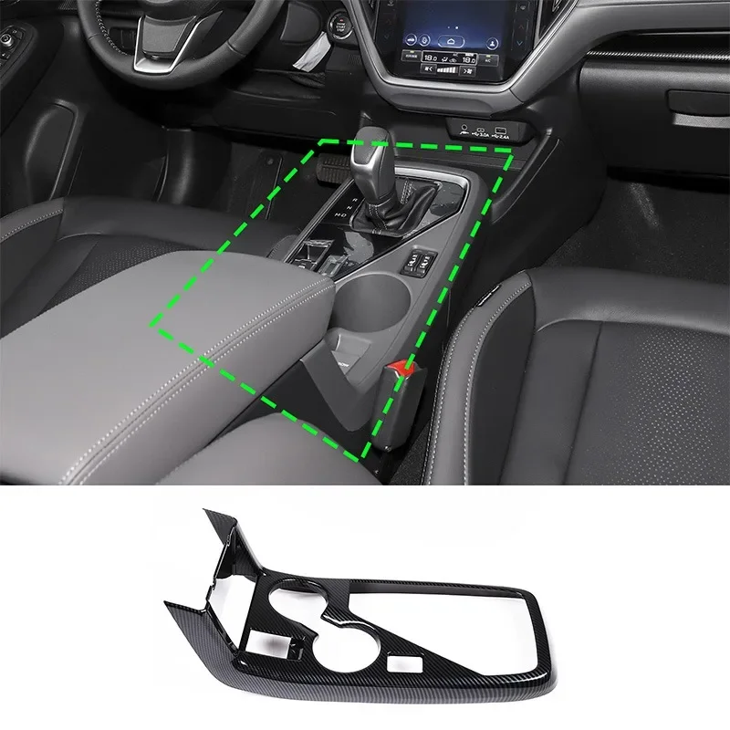 

For Subaru Crosstrek 2023-2024 ABS Carbon Fiber Car Control Panel Water Cup Frame Cover Trim Sticker Car Accessories(LHD)