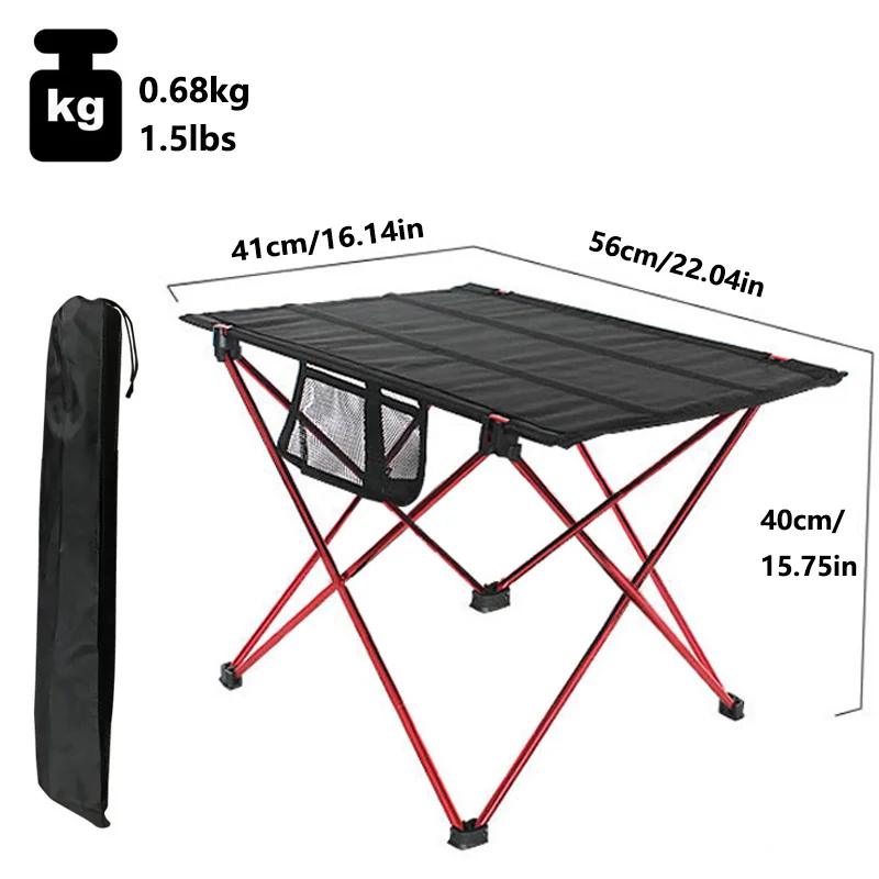 Portable Foldable Table Camping Outdoor Furniture Tables +Storage Pocket Picnic Aluminium Alloy Ultra Light Folding Desk