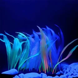 Aquarium Decoration Plants Silicone Kelp Simulation Artificial Water Grass Ornament Fish Tank Decor Fluorescence Seaweed 8x43cm
