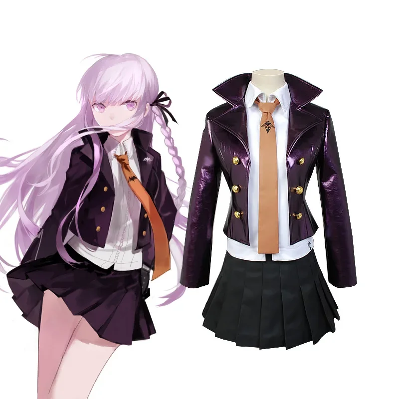 

Danganronpa V3 COSPLAY Kirigiri Kyouko Costumes Women's Uniform Anime Coat / Shirt / Tie / Skirt /Wigs JK School Uniform