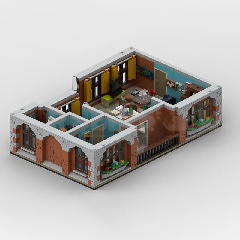 City Street View Moc – briques de construction, technologie d'appartement, blocs modulaires, cadeaux, jouets de noël, assemblage à monter soi-même