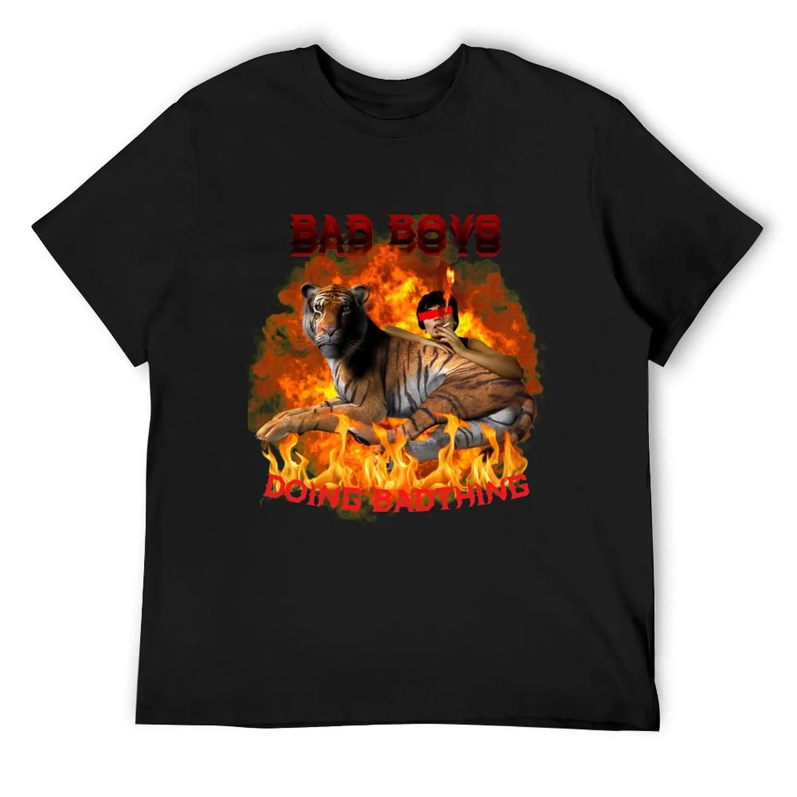 bad boys doing bad things flame ver T-Shirt graphics korean fashion summer tops mens t shirts pack