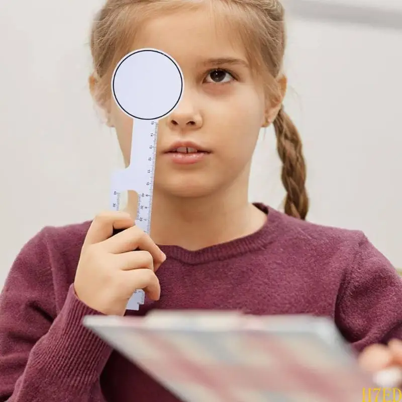H7ed Eye Chart Pocket Eye Chart PD Ruler Eye Occluder (14 inci dari penampil)