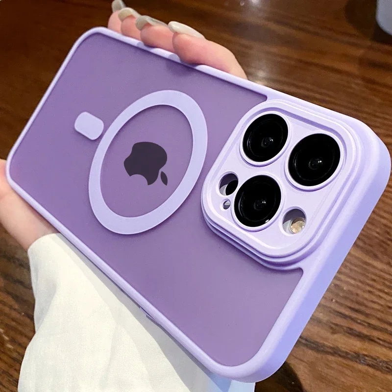 Luxuriöse, durchscheinende, magnetische, matte Hülle für iPhone 18 17 16 15 14 13 12 11 Pro Max, kompatibel mit MagSafe, kabelloses Laden, stoßfeste Schutzhülle
