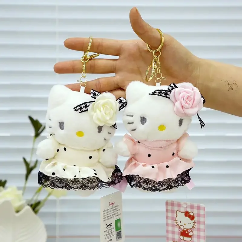 

1pc Sanrio Keychain Hellokitty Cute Premium Straw Hat Plush Doll Backpack Pendant Girl Bedroom Dressing Mirror Frame Decoration