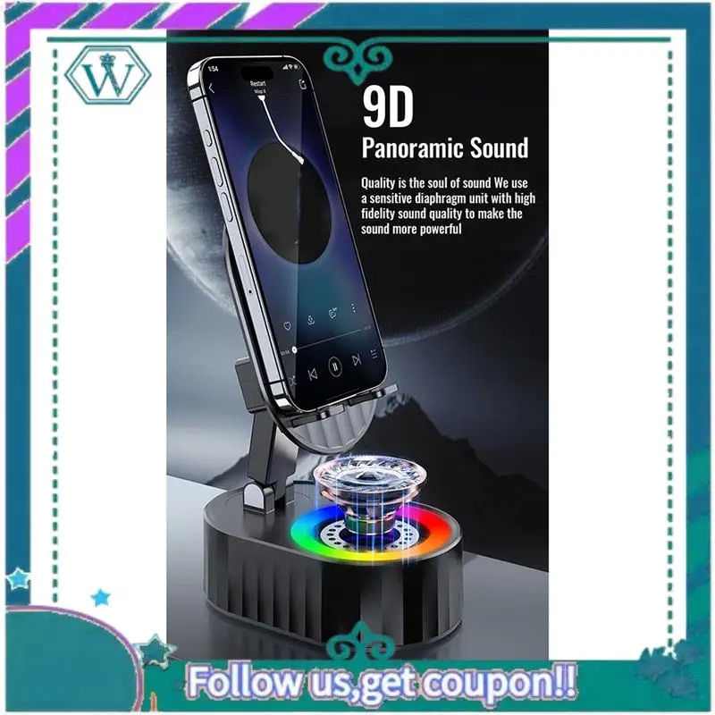 

Модернизированный складной интеллектуальный сенсорный динамик RGB Put And Play 9D Hi-Fi Surround Music в качестве внешнего аккумулятора для держателя мобильного телефона