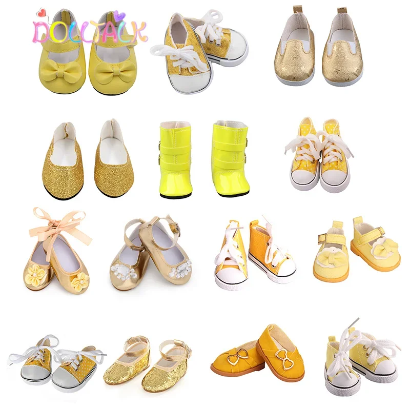 Baby Shoes Toy Hand-Stitched Doll Exquisite Big Diamond Shoes Fit 43 Cm New Born Baby Dolls For Our Generation American Dolls