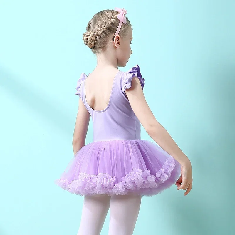 فستان باليه توتو للفتيات بدون أكمام ملابس راقصة الباليه للفتيات ثياب الجمباز ملابس الرقص فستان ممارسة الباليه الاحترافي
